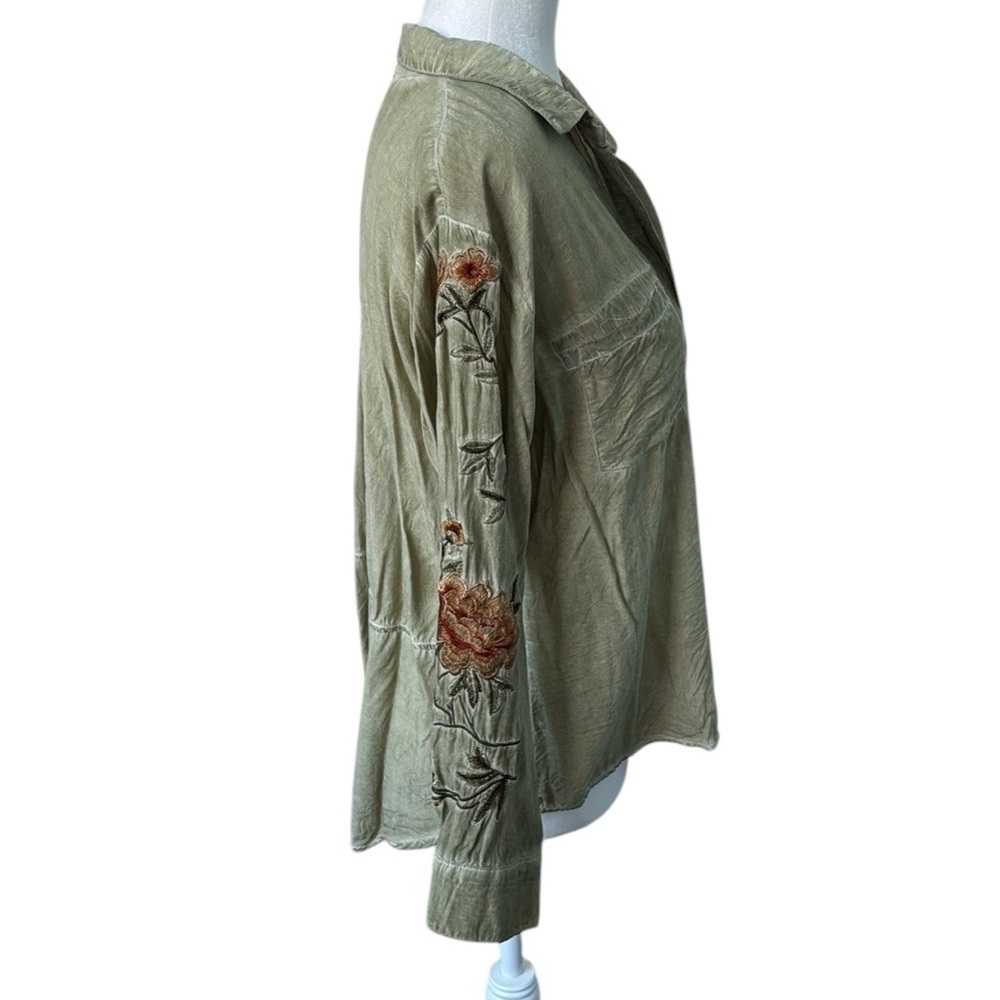 Aratta Silent Journey Embroidered Floral Collared Blouse Size Small - Picture 4 of 15